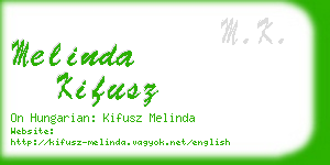 melinda kifusz business card